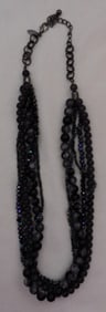 Dark Beaded Multi-Strand Necklace