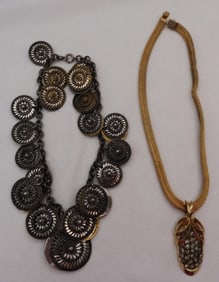 2 Unique Gold-Tone Necklaces