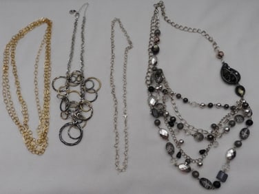 4 Gold & Silver Tone Necklaces