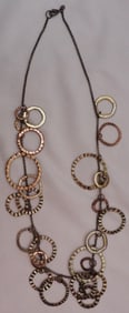Long Multi-Toned Ringed Necklace
