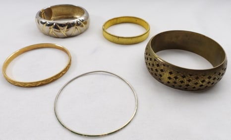 (5) Gold-Toned Bracelets