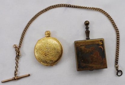 (2) Large Makeup Lockets