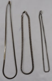 (3) Silver-Toned Necklaces