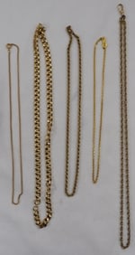 (5) Gold-Toned Necklaces