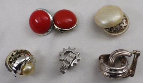 (5) Silver-Tone Clip-On Earrings