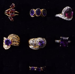 (7) Rings Gold-Tone
