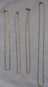 (4) Thin Gold-Tone Chains
