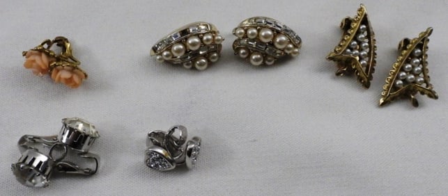 (5) Pair Of Clip-On Earrings