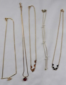 (5) Gold-Tone Necklaces