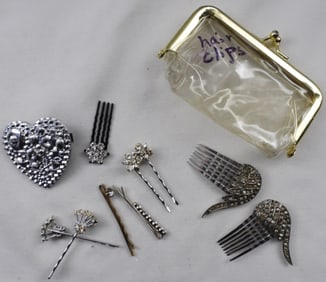 (10) Clear Rhinestone Hair Pins