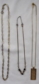 3 Gold-Tone Necklaces