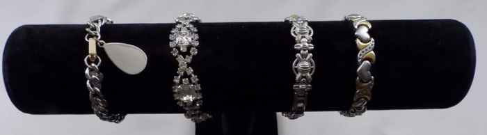 4 Silver-Tone Bracelets