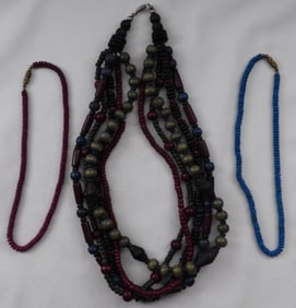 3 Wood Beaded Necklace