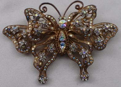 Large Gold-Tone Butterfly Brooch