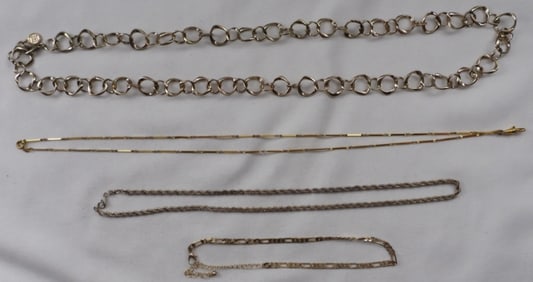 4 Gold-Tone Necklaces