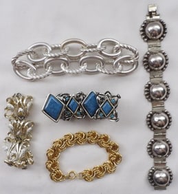 5 Chunky Metal Bracelets