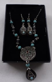 Necklace and (1) Pair of Dangly Earrings