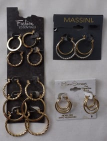 (7) Pair Of Hoop Earrings