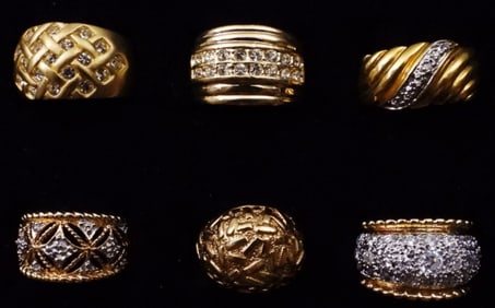(6) Gold-Tone Rings