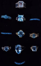 (11) Blue Topez Color Rings