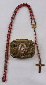 (1) Mother Mary Trinket Box With Small Rosary