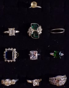 10 Silver-Tone Rings