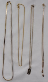 4 Gold-Tone Necklaces