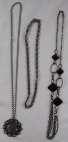 3 Silver-Tone Necklaces