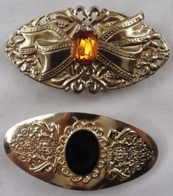 2 Gold-Tone Barrettes
