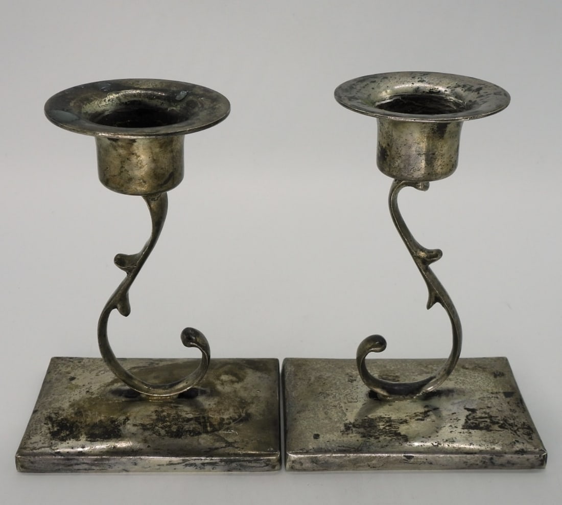 Pair of Sterling Candlestick Holders