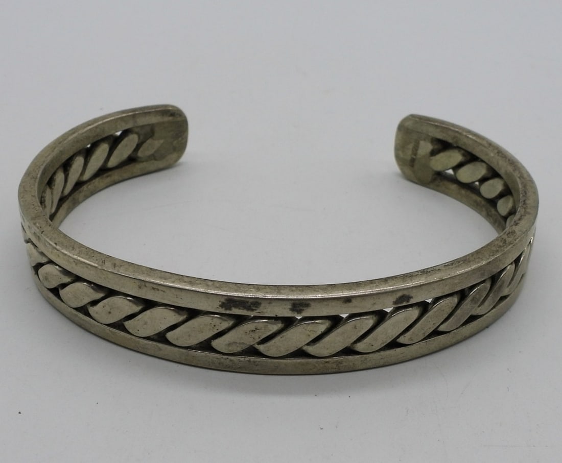 Large Sterling Cuff Bracelet (1 of 3)