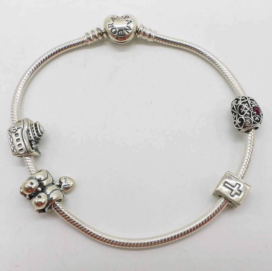 Pandora 925 Charm Bracelet - 4 Charms (1 of 2)