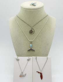 Larimar Sterling Set & Nautical Necklaces