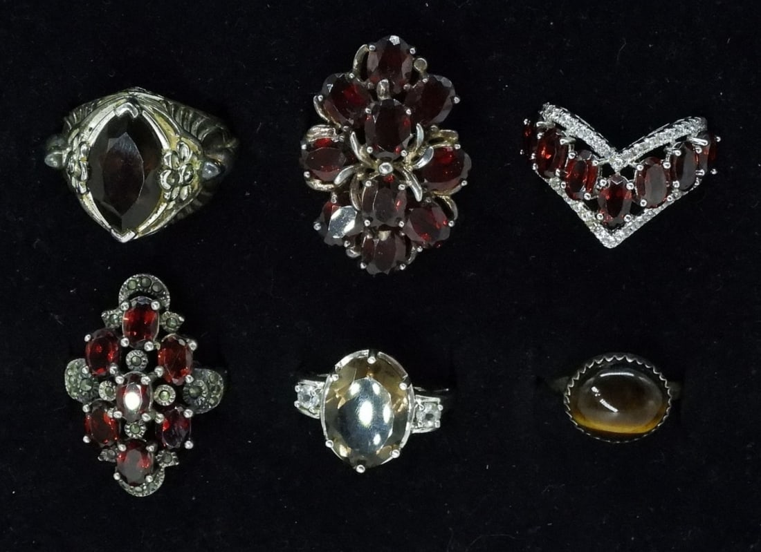 6 Garnet, Tigers Eye & More Rings (1 of 2)