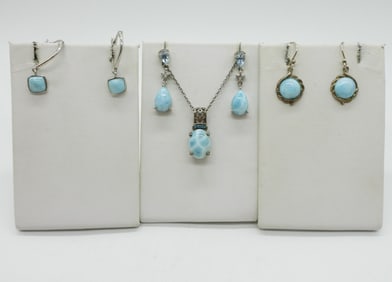 Larimar 925 Necklaces & Earrings