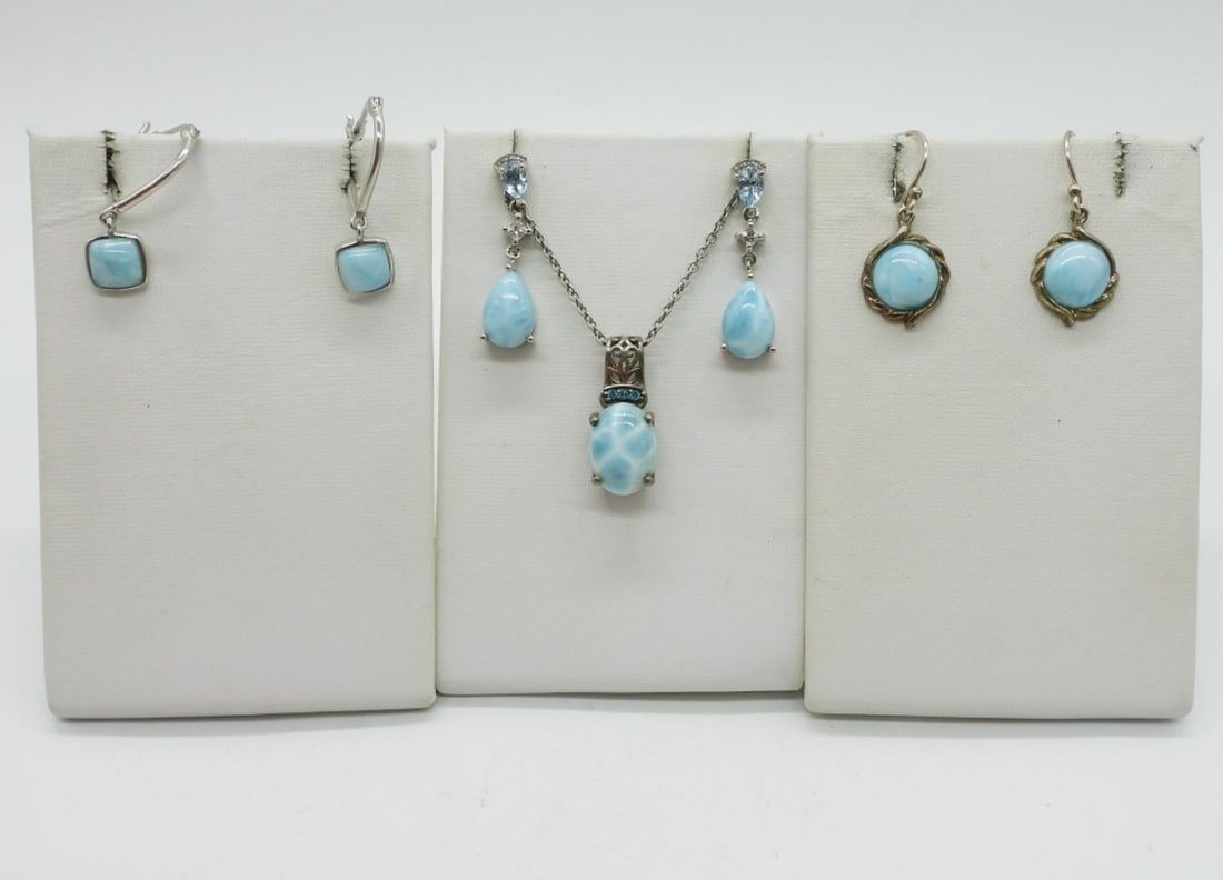Larimar 925 Necklaces & Earrings (1 of 3)