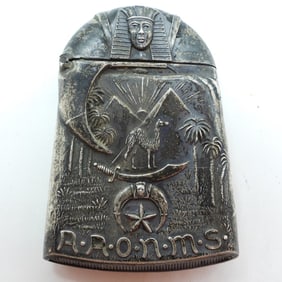 Masonic Sterling Match Safe