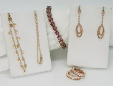 Sterling Rose Gold Tone Set
