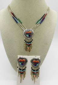 Q.T. Liquid Sterling Heart Turquoise Set