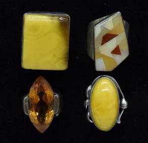 Butterscotch Amber 925 Rings & Others