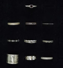 10 Sterling Gemstone Band Rings