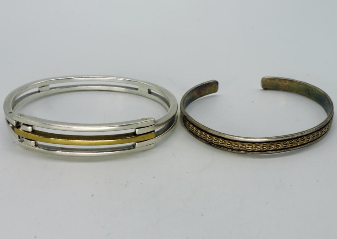 2 Sterling Bracelets with Gold Accents (1 of 2)