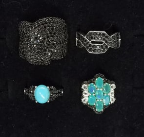 Spinel, Opal, Turquoise 925 Rings