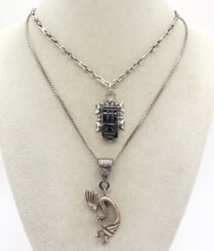 Kokopelli & Black Onyx 925 Necklaces