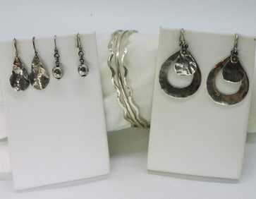 Taxco Sterling Bracelet & Earrings