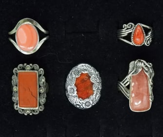 Red & Pink Gemstone Sterling Rings