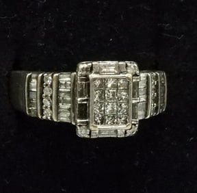 Women's Sterling Diamond Engagement Ring