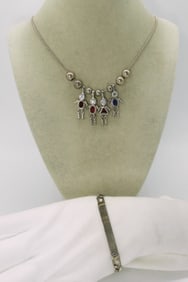 Birthstone Charm Necklace 925 & Bracelet