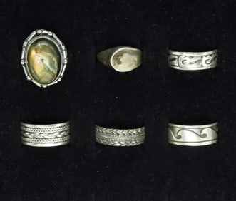 6 Sterling Fashion Rings