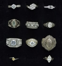 11 Sterling Bridal Style Rings